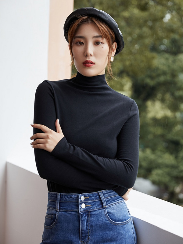 DUSHU džemperis ar garām pilnām piedurknēm, stingrs ikdienas pašizkopšanas sieviešu topi 2021. gada pavasara un ziemas jauns džemperis sievietēm