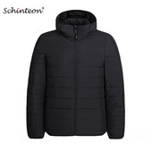 Ανδρικό μπουφάν Schinteon White Duck Down Εξαιρετικά ελαφρύ φθινοπωρινό, χειμερινό παλτό με κουκούλα casual παλτό με φορητή τσάντα αποθήκευσης 2022 Νέο