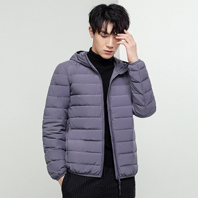 Ανδρικό μπουφάν Schinteon White Duck Down Εξαιρετικά ελαφρύ φθινοπωρινό, χειμερινό παλτό με κουκούλα casual παλτό με φορητή τσάντα αποθήκευσης 2022 Νέο