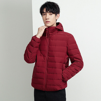 Ανδρικό μπουφάν Schinteon White Duck Down Εξαιρετικά ελαφρύ φθινοπωρινό, χειμερινό παλτό με κουκούλα casual παλτό με φορητή τσάντα αποθήκευσης 2022 Νέο