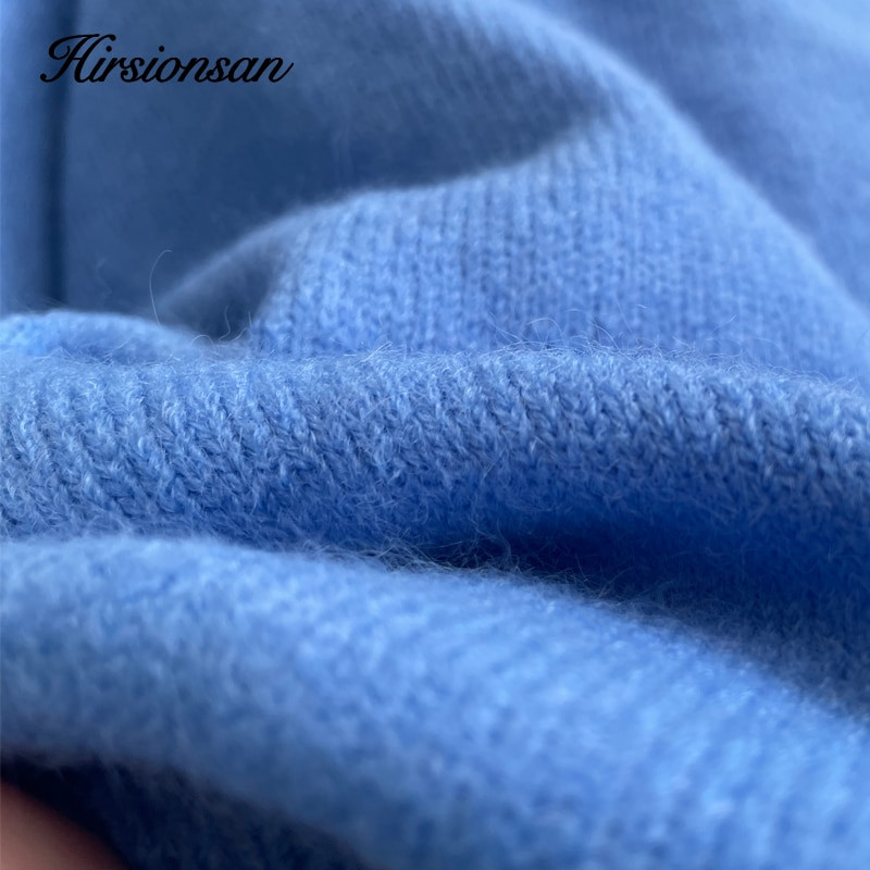 Hirsionsan Oversized Κασμίρ Φθινοπωρινό χειμερινό πουλόβερ Γυναικεία μόδα Βασικό πλεκτό πουλόβερ Chic Soft Loose Casual Γυναικείο πουλόβερ