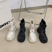 μπότες μόδας Γυναικεία παπούτσια βρετανικού στιλ Φθινοπωρινά Νέα All-match Fashion Niche Γυναικείες μπότες Γυναικεία παπούτσια