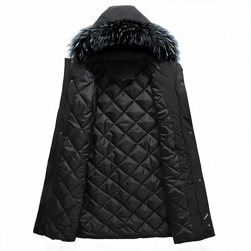 Muška zimska bijela jakna s pačjim puhom Gornja odjeća Kaputi otporni na vjetar Krzneni ovratnik s kapuljačom Deblje parke Tople perje jakne Plus veličina 5XL