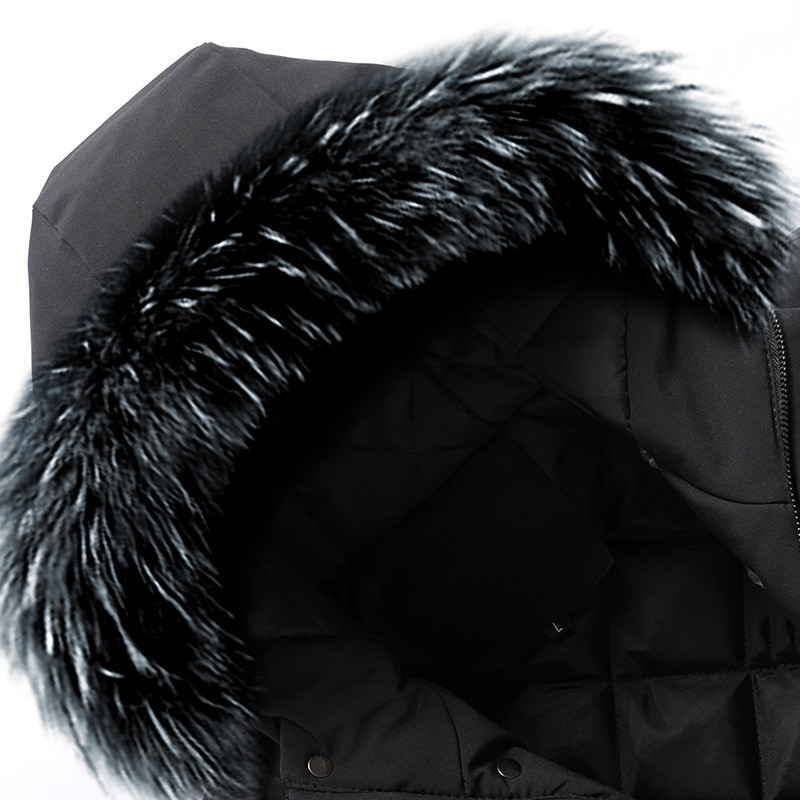 Muška zimska bijela jakna s pačjim puhom Gornja odjeća Kaputi otporni na vjetar Krzneni ovratnik s kapuljačom Deblje parke Tople perje jakne Plus veličina 5XL