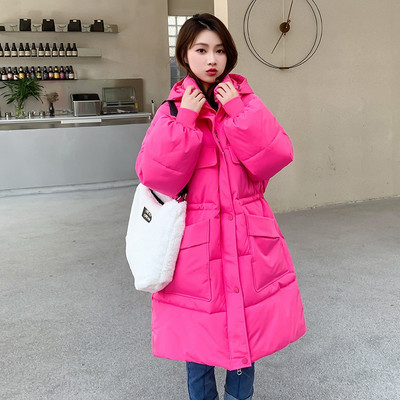 Ležerna sportska pamučna odjeća Ženska 22 nova zadebljana srednje duga jakna s velikim džepovima i široka korejska verzija do struka s kapuljačom