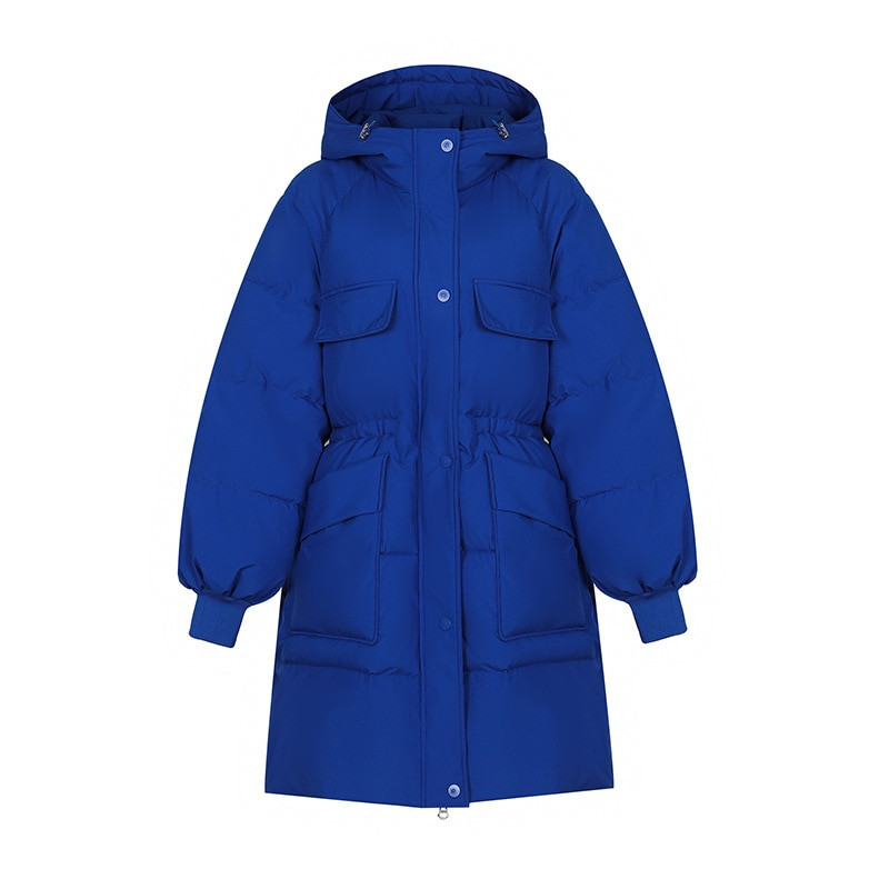 Ležerna sportska pamučna odjeća Ženska 22 nova zadebljana srednje duga jakna s velikim džepovima i široka korejska verzija do struka s kapuljačom