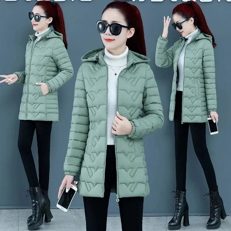 Ziemas Parkas Garš Mētelis Silts Ikdienas Parka 2022 Jauna Ziemas Jaka Brīvi Kokvilnas Oderes Jakas Mēteļi Sieviešu Virsdrēbes 6XL