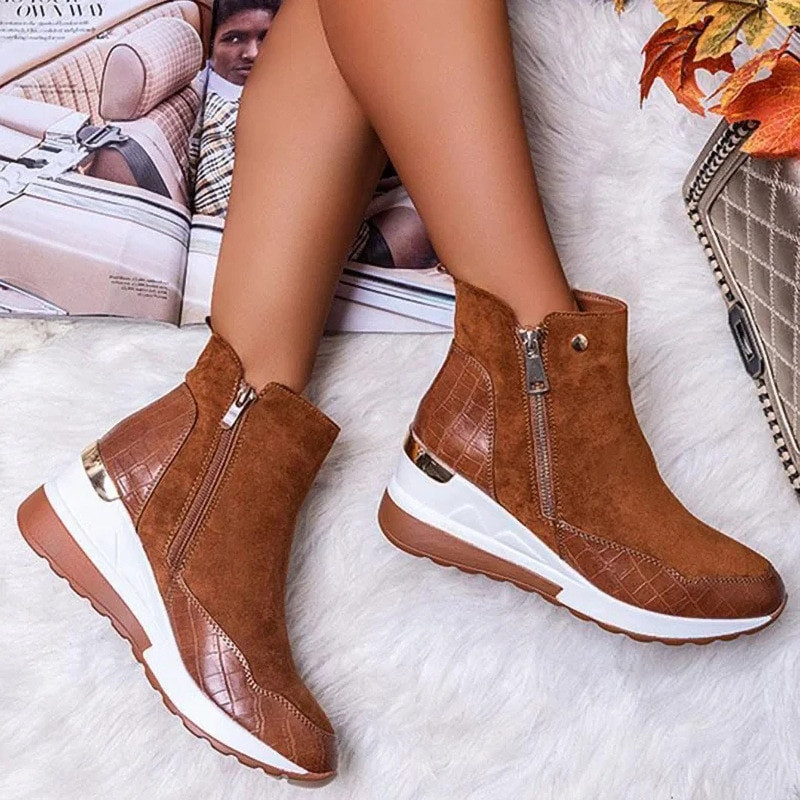 2020. gada ziemas Sniega zābaki Sieviešu ziemas apavi ar rāvējslēdzēju, silti plīša aukstai ziemai Modei Sieviešu zābaki Sweet Ladies Brand Ankle Botas
