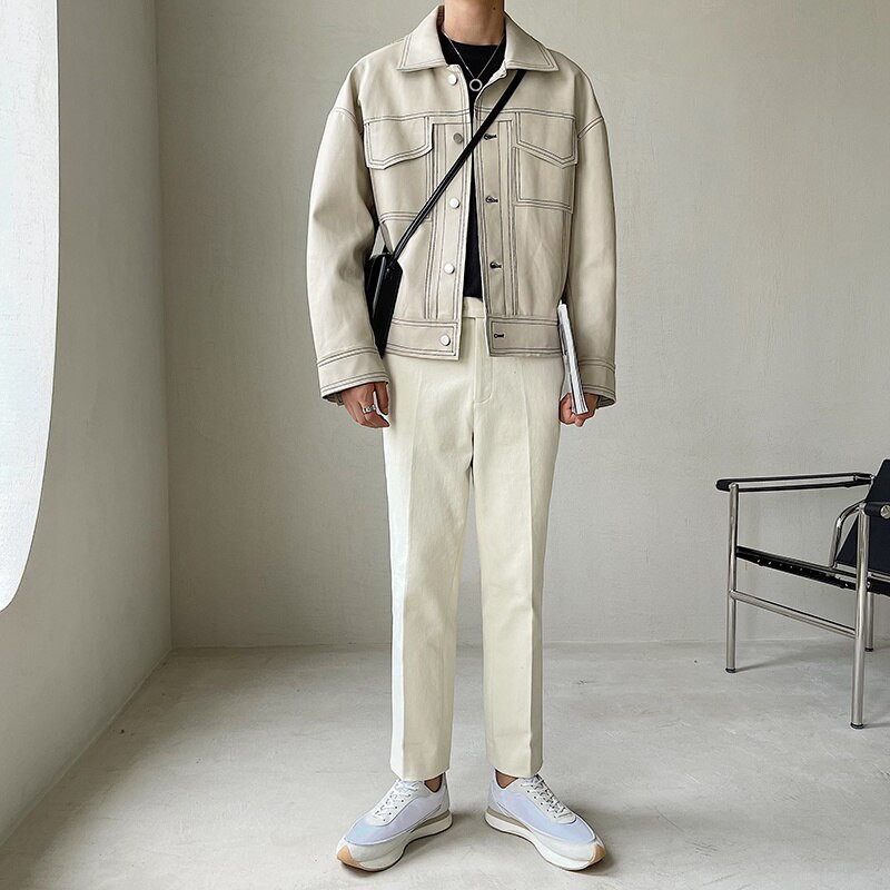 Melns bēšs ādas jaka vīriešu modes gadījuma lielizmēra motociklistu jakas Vīriešu ielas apģērbi brīvi hip-hop bomber jaka vīriešiem