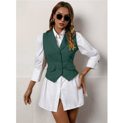 Sieviešu uzvalku veste Modes ikdienas jaka bez piedurknēm vasaras veste atloks Svinīga sieviešu veste