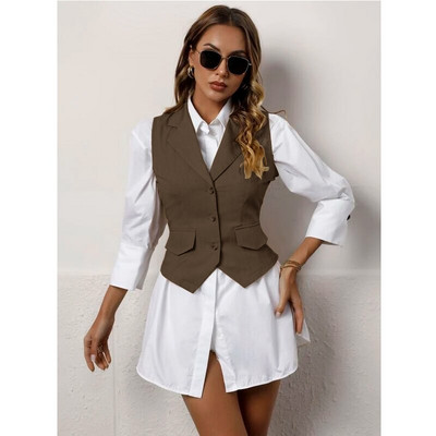 Sieviešu uzvalku veste Modes ikdienas jaka bez piedurknēm vasaras veste atloks Svinīga sieviešu veste