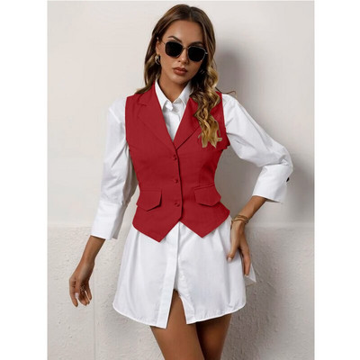 Sieviešu uzvalku veste Modes ikdienas jaka bez piedurknēm vasaras veste atloks Svinīga sieviešu veste