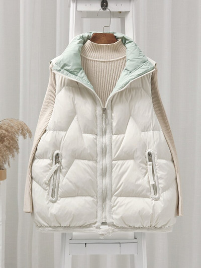 Χειμερινό αμάνικο μπουφάν Γυναικείο πουπουλένιο γιλέκο 2022 Νέο γιλέκο με πούπουλο πάπιας Εξαιρετικά ελαφρύ αλεξήνεμο γυναικείο τζάμι