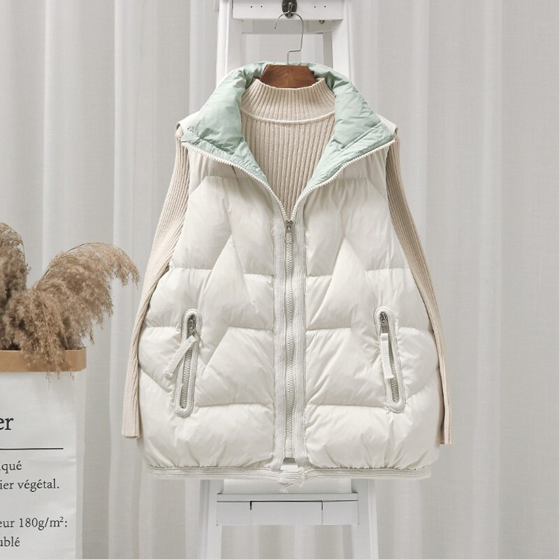 Χειμερινό αμάνικο μπουφάν Γυναικείο πουπουλένιο γιλέκο 2022 Νέο γιλέκο με πούπουλο πάπιας Εξαιρετικά ελαφρύ αλεξήνεμο γυναικείο τζάμι