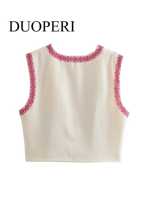 DUOPERI női divat, virágmintás, vágott kabátmellény kabát nélkül, női mellény felsők felsőruházat Mujer