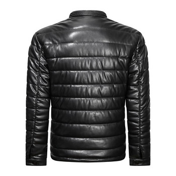 2021 ΝΕΟ PU PADDING JACKET ΓΙΑ ΑΝΔΡΙΚΟ Ανδρικό δερμάτινο μπουφάν PU Casual Slim Bomber Ανδρικό Ζεστό Ανδρικά Χειμερινά Μπουφάν