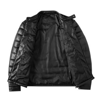 2021 ΝΕΟ PU PADDING JACKET ΓΙΑ ΑΝΔΡΙΚΟ Ανδρικό δερμάτινο μπουφάν PU Casual Slim Bomber Ανδρικό Ζεστό Ανδρικά Χειμερινά Μπουφάν