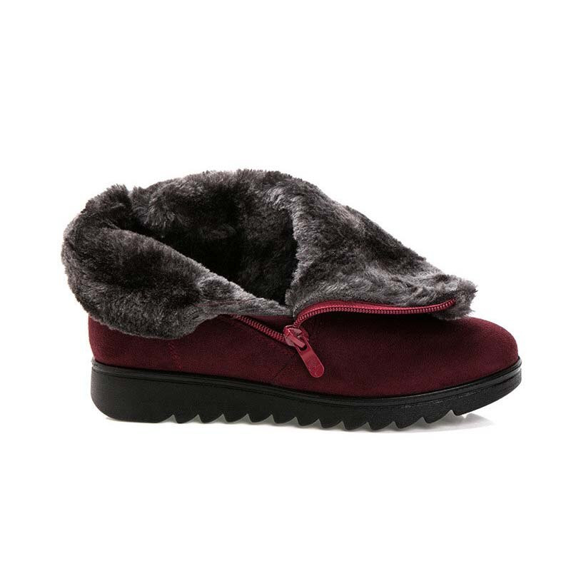 YAERNI sieviešu puszābaki jauni, moderni ūdensnecaurlaidīgi ķīļveida platformas apavi ziemas siltiem sniega zābakiem