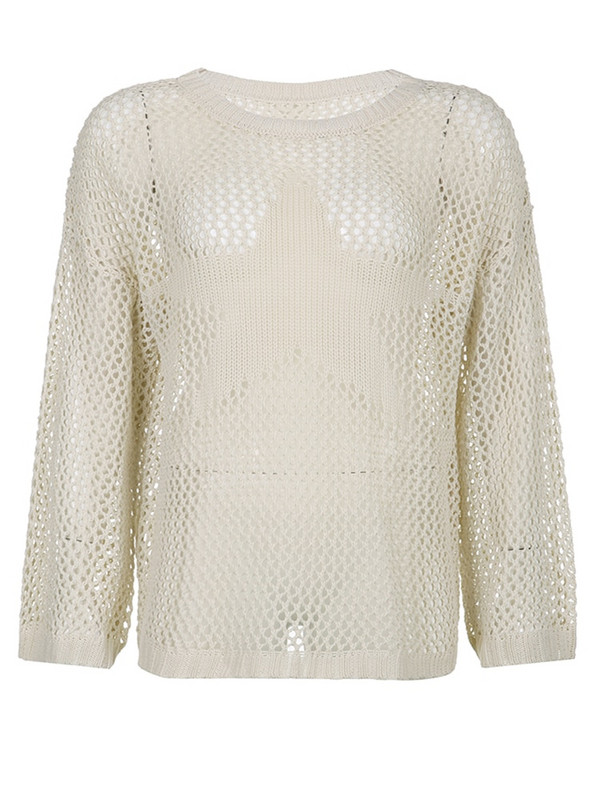 Weekeep Distressed Crochet Star Πουλόβερ Πουλόβερ Μεγάλες Χαλαρές Τρύπες Knitted Jumper Smock Y2k Harajuku Streetwear 90s πουλόβερ