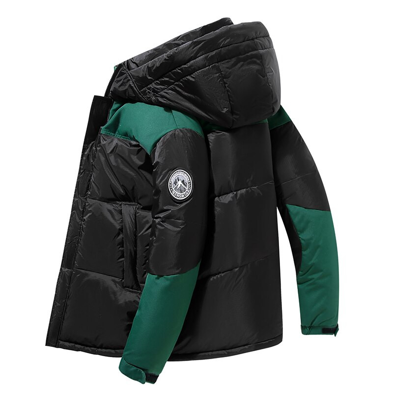 Ziemas jauns vīriešu sieviešu ikdienas dūnu jaka ar kapuci Bieza silta vīriešu apģērba balts pīļu dūnu mētelis, moderns ar cepuri parkas