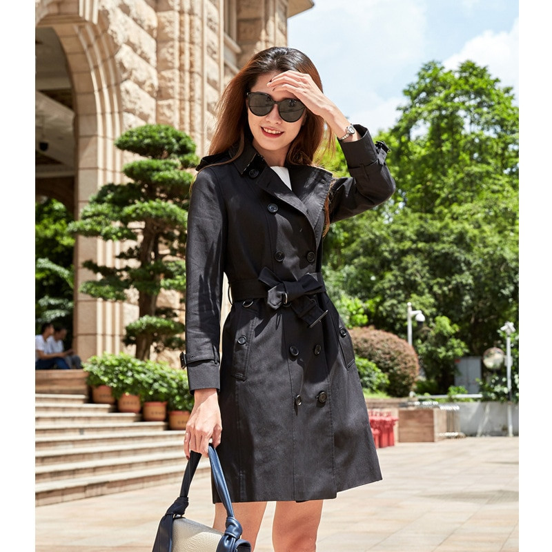 British Double Breasted Trench Coat Ūdensizturīgs sieviešu mētelis