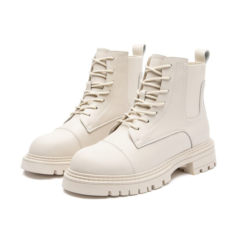 Marton Μπότες Γυναικεία βρετανικό στιλ Χειμώνας 2022 Νέα γυναικεία  με κορδόνια Μπότες Chelsea Γυναικείες μπότες με χοντρή γούνα