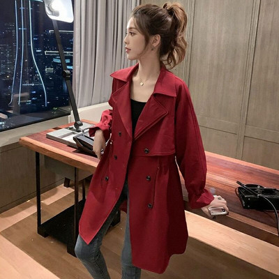 Sieviešu mētelis ar šauru vidukli, savelkamu aukliņu, 2022. gada pavasaris