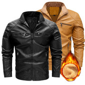 Vīriešu kažokādas Motocikls Ikdienas mākslīgās PU ādas jaka Vīriešu statīvs apkakle brūns mētelis pavasara rudens lielizmēra Ropa De Hombre plāns mētelis 6XL