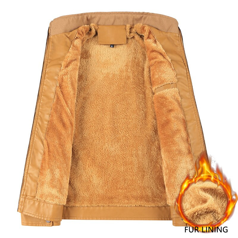 Vīriešu kažokādas Motocikls Ikdienas mākslīgās PU ādas jaka Vīriešu statīvs apkakle brūns mētelis pavasara rudens lielizmēra Ropa De Hombre plāns mētelis 6XL