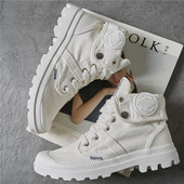 Pavasara un rudens sieviešu retro ikdienas zābaki āra augstie apavi modes neslīdoši īsi zābaki audekla darba apavi