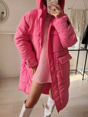 Ρωσικό στιλ Spot 2022 Νέο βαμβακερό γυναικείο παλτό μονόχρωμο μακρυά με κουκούλα και παχύρρευστη μέση μεγάλη τσέπη βαμβακερό παλτό