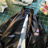 Vīriešu pavasara melna, mīksta mākslīgās ādas jaka 2022. gada vīriešu hiphopa jaka, ādas lielizmēra ielu apģērbi, kabatas Moto motociklistu punk apģērbi