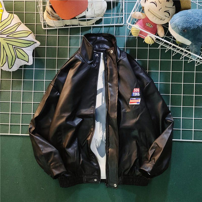 Vīriešu pavasara melna, mīksta mākslīgās ādas jaka 2022. gada vīriešu hiphopa jaka, ādas lielizmēra ielu apģērbi, kabatas Moto motociklistu punk apģērbi