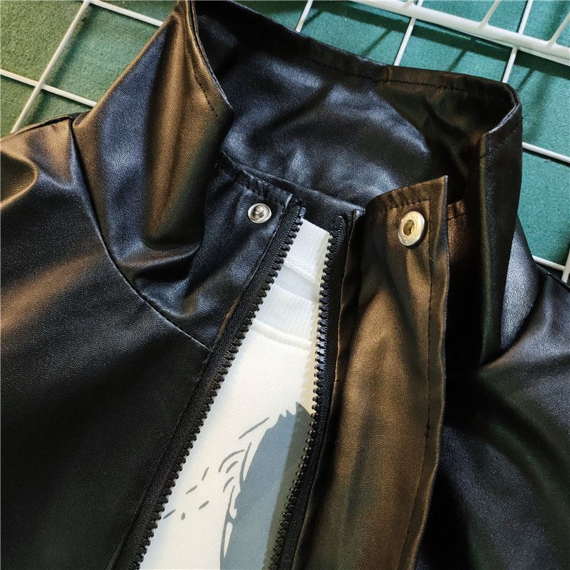 Vīriešu pavasara melna, mīksta mākslīgās ādas jaka 2022. gada vīriešu hiphopa jaka, ādas lielizmēra ielu apģērbi, kabatas Moto motociklistu punk apģērbi