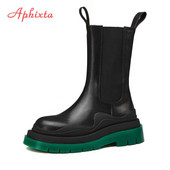 Aphixta 2022 Elastic band Γυναικείες μπότες Χειμερινές μπότες αστραγάλου για γυναίκες με χοντρό τακούνι πλατφόρμα Women INS Hot Chelsea Boots Shoes Woman