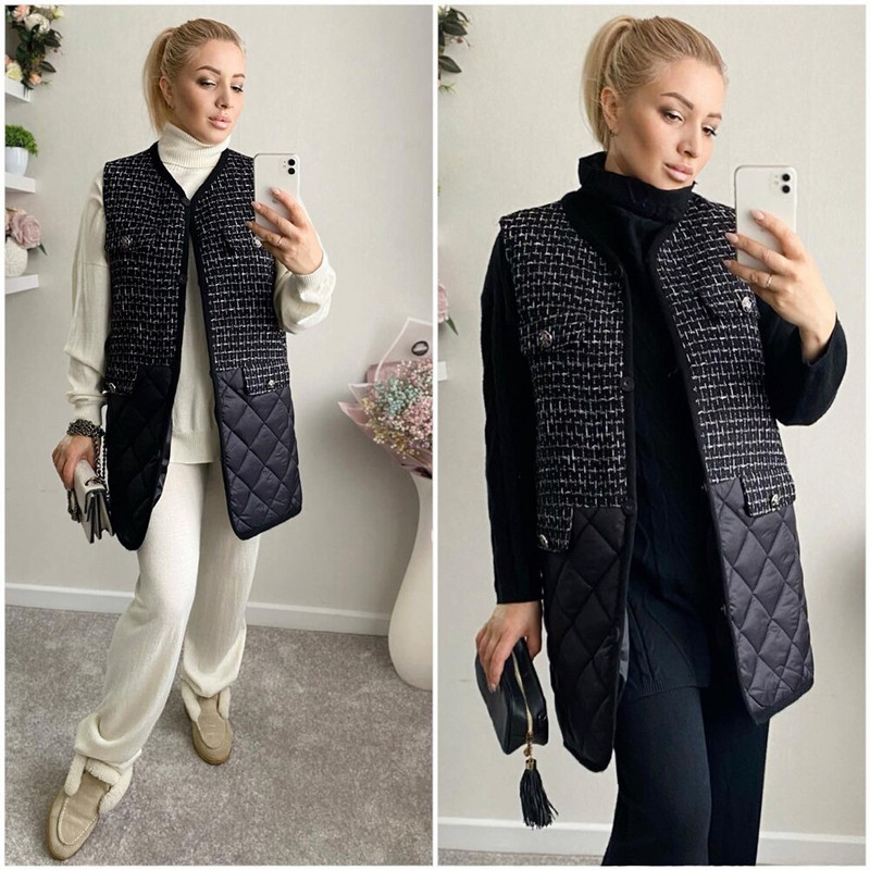 Sieviešu ziemas jakas bez piedurknēm, 2022. gada biroja dāmas, garas, V veida kakla izgriezuma sievietes, silta veste, 4XL