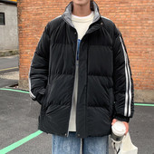 2022. gada ziema, korejiešu stila vīrieši, Harajuku, siltie parki, pāris Modes, tehniski, metālisks, mētelis, ielu apģērbs, retro stila džeka