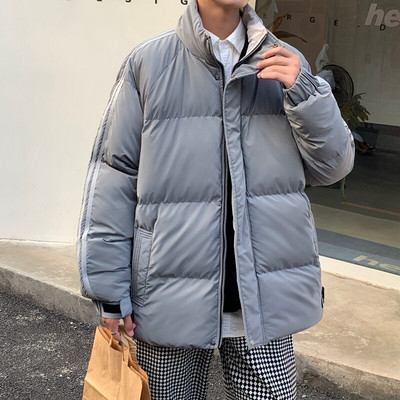 2022. gada ziema, korejiešu stila vīrieši, Harajuku, siltie parki, pāris Modes, tehniski, metālisks, mētelis, ielu apģērbs, retro stila džeka