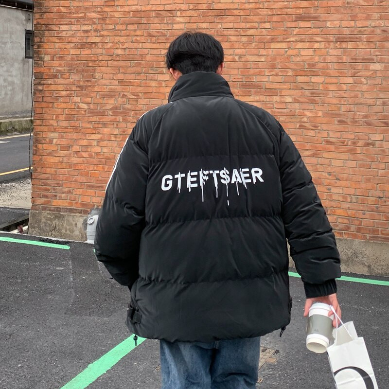 2022. gada ziema, korejiešu stila vīrieši, Harajuku, siltie parki, pāris Modes, tehniski, metālisks, mētelis, ielu apģērbs, retro stila džeka