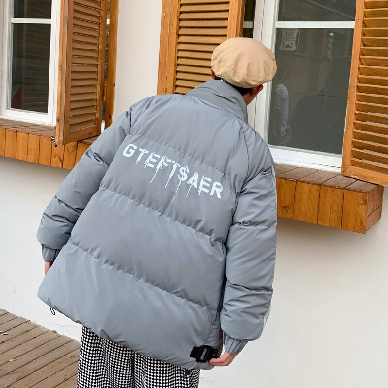 2022. gada ziema, korejiešu stila vīrieši, Harajuku, siltie parki, pāris Modes, tehniski, metālisks, mētelis, ielu apģērbs, retro stila džeka