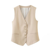 Sieviešu veste ar vienrindu darba apģērbu, tievs īss Veste Femme 2020. gada jauna rudens veste Biroja sieviešu jaka bez piedurknēm