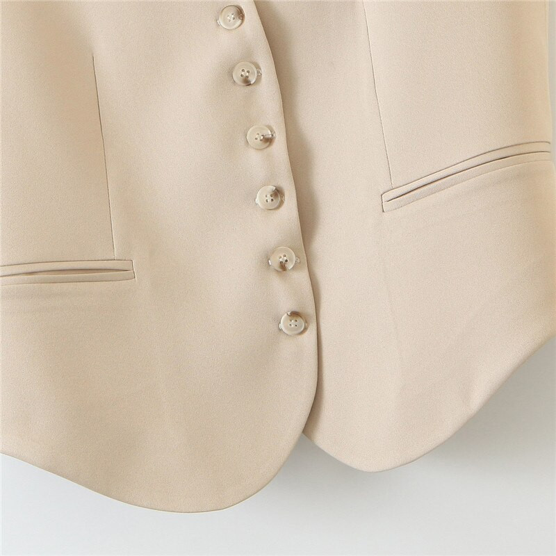 Sieviešu veste ar vienrindu darba apģērbu, tievs īss Veste Femme 2020. gada jauna rudens veste Biroja sieviešu jaka bez piedurknēm