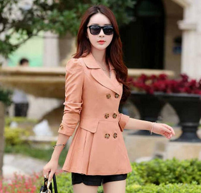 Augstas kvalitātes rudens jauns augstas modes zīmola sieviešu klasisks divrindu mētelis ūdensizturīgs lietusmētelis biznesa virsdrēbju mētelis W117