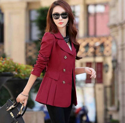 Augstas kvalitātes rudens jauns augstas modes zīmola sieviešu klasisks divrindu mētelis ūdensizturīgs lietusmētelis biznesa virsdrēbju mētelis W117