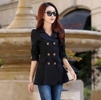 Augstas kvalitātes rudens jauns augstas modes zīmola sieviešu klasisks divrindu mētelis ūdensizturīgs lietusmētelis biznesa virsdrēbju mētelis W117