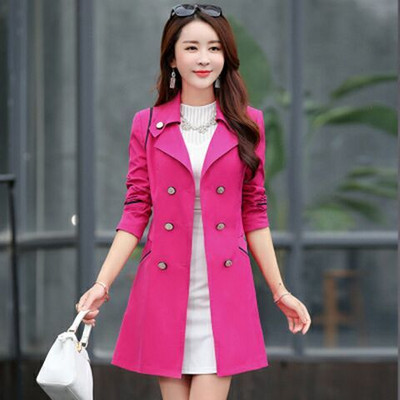 Augstas kvalitātes rudens jauns augstas modes zīmola sieviešu klasisks divrindu mētelis ūdensizturīgs lietusmētelis biznesa virsdrēbju mētelis W117