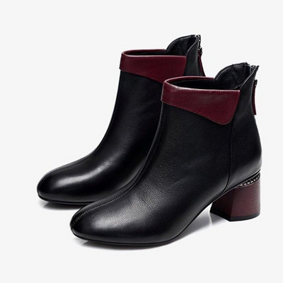 Ženske gležnjače Cipele na cipele Zima Jesen Ženske plišane tople visoke čizme od umjetne kože Modne kratke šiljate vrhove Ženske patent zatvarač