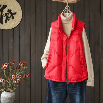 Lagabogy 2021 új női 90% fehér kacsatoll mellény dzseki női ultrakönnyű mellény őszi téli cipzáros bő ujjatlan kabát