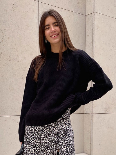 Πλεκτό πουλόβερ με γυναικεία κασμίρ Πουλόβερ Casual Loose O λαιμό μανίκι μπλούζα χοντρή πλεκτή μπλούζα 2022 Φθινόπωρο Χειμώνας Γυναικεία πουλόβερ