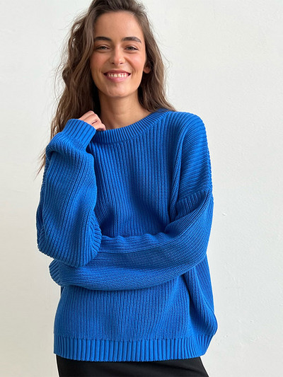 Πλεκτό πουλόβερ με γυναικεία κασμίρ Πουλόβερ Casual Loose O λαιμό μανίκι μπλούζα χοντρή πλεκτή μπλούζα 2022 Φθινόπωρο Χειμώνας Γυναικεία πουλόβερ